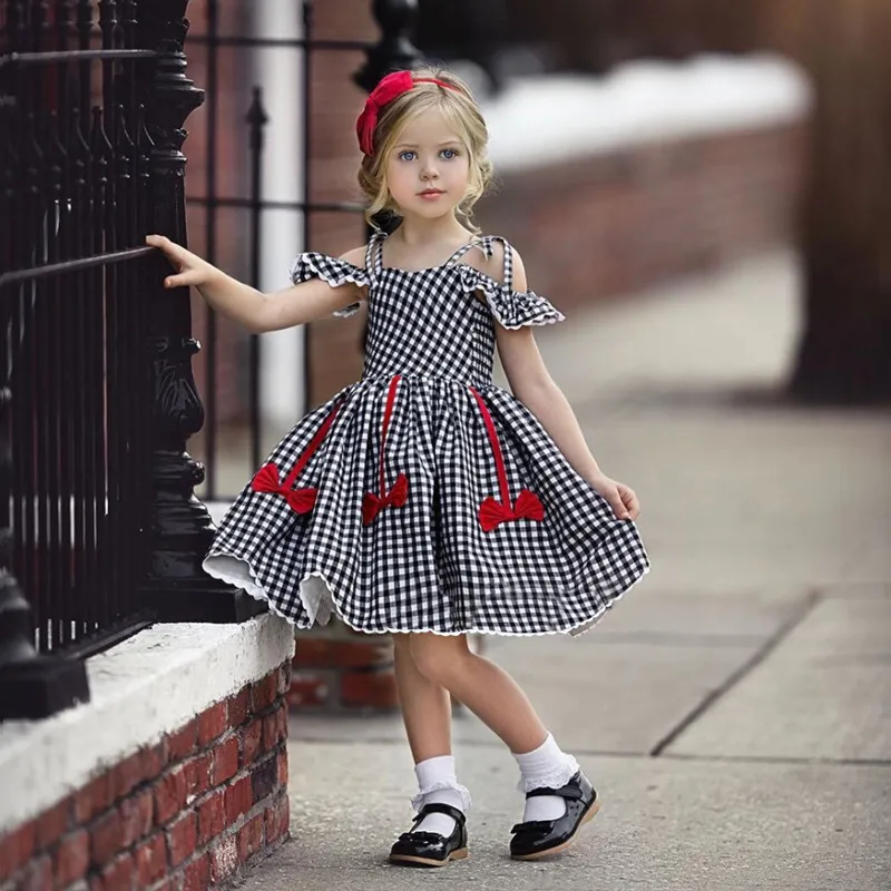 חם סגנון אירופאי ואמריקאי תינוקת תחרה שמלת קיד פרח קשת נסיכת שמלה