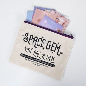 Neceser liso en blanco con logotipo personalizado al por mayor, neceser de lona para maquillaje, neceser de algodón - Product Image 1