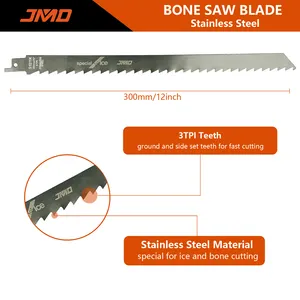 JMD S1211K Customized 12INCH 3TPI Stainless Steel Meat Saw Blade Stainless Steel Saw Blade Reciprocating
