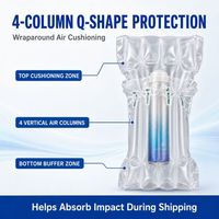 Sac gonflable personnalisé en forme de Q à 4 colonnes pour flacons de spray cosmétiques, aérosols, emballage de protection antichoc en PA/PE