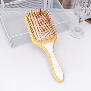 Fatto a mano Anti-statico cinghiale naturale setola acetato di bambù spazzola per capelli cuoio capelluto cuscino per massaggio districante Paddle per capelli spessi - Product Image 6