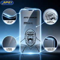 Protector de Pantalla de Vidrio Templado sin Bordes APEI Plus 300C para iPhone 18 17 Pro Max, Dureza 9H, Cobertura Total, Venta al Por Mayor