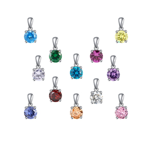 RINNTIN SN118 цвет камень кулон Подвески Ювелирные изделия реальные 925 стерлингового серебра CZ, циркон, кристалл, подвески для ожерелья для женщин - Product Image 2