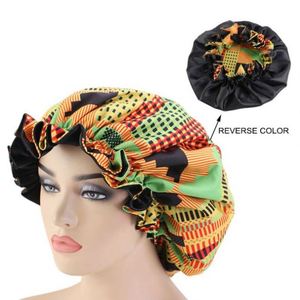 Bonnet en satin à motif africain double couche, grande vague, faible MOQ, foulard, bandeau, chapeau, casquette Ankara, ajustable pour usage quotidien - Product Image 5