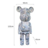 Statue d'ours géante de célébrité d'Internet, sculpture artistique en résine époxy pour ornement de sol de salon