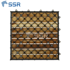 Teak 9 Slat Acacia Wood <b>Decking</b> Tiles Outdoor Interlocking Floor Tiles Anti-slip, Easy to Instal from Vietnam - Product Image 4
