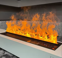 Cheminée électrique à atomisation d'eau et de vapeur 3D, encastrée au mur, flamme multicolore, décoration intérieure pour la maison