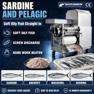 Macchina Spolpatrice Professionale per Pesce Acciaio Inox Alimentare Coclea Interna di Scarico Sardina Alta Resa di Polpa - Product Image 1