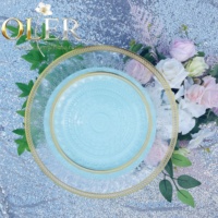 Assiette de présentation en acrylique rigide Oler personnalisée pour la mise en table de mariage et de fête