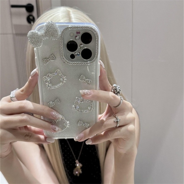 For Apple 16 Promax Mobile Phone case KT cat Bow Tie iPhone 15 14 13 12 Plus Package Bestseller Cover Electronic Accessories