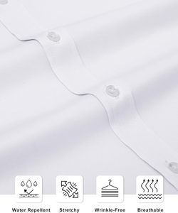 Camisas de Vestir con Cuentas Alimens & Gentle Slim Fit para Hombre, Manga Larga, Elásticas, Resistentes a las Manchas, Sin Arrugas, con Botones, Formales - Product Image 5