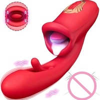 Meistverkaufter 3-in-1 Zungen-Leck- und Klatsch-Dildo Vibrator Realistischer Vibrierender Ausziehbarer Zungenvibrator für Frauen Massage-Spielzeug