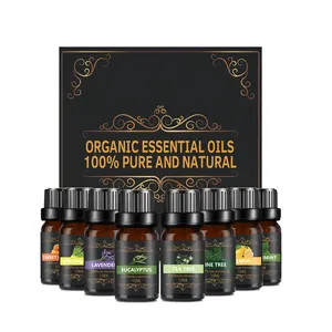 Conjunto de óleos essenciais florais puros, conjunto de óleos essenciais para difusores para casa com 8 100%