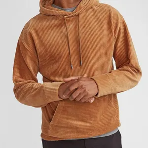 주문 로고 남자 고품질 포도 수확 끈으로 묶인 스웨트 셔츠 특대 코듀로이 스웨터 수를 놓은 Hoodie