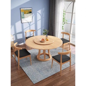 <b>Round</b> <b>Dining</b> <b>Table</b> Set 8 seaters <b>Solid</b> <b>Wood</b> <b>Dining</b> Room Furniture with Spinning Tabletop Wooden Chairs for Home Apartment - Product Image 6