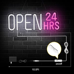 24 Hours Open Sign LED Neon <b>Light</b> Dimmable USB Powered Ambient <b>Light</b> Store <b>Window</b> Decoration <b>Light</b> Street Indicator <b>Light</b> 5v 12v - Product Image 2