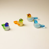 Figurines en verre miniatures d'animaux mignons faits à la main, oiseaux, poussins, pour la décoration artistique de la maison