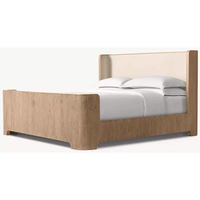 Lit en bois de chêne massif de style RH au design moderne - Durable et confortable 1800x2000x1200mm Ensemble de meubles de chambre personnalisable