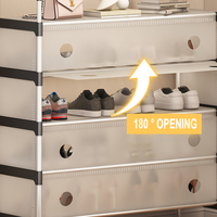 Porte-manteau et range-chaussures multifonctionnel autoportant en acier inoxydable, réglable, anti-poussière, pour maison de location, avec rangement multi-niveaux