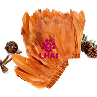 Ruban de garniture en plumes d'oie teintes en gros pour vêtements, robes, costumes de carnaval, accessoires de bricolage