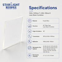 Miroir de Combinaison de Faisceau Laser Rectangulaire STARLIGHT 1030-1090nm (Transmission 400-700nm, Réflexion) 46x32mm-100x80mm, Prise en Charge OEM