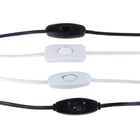 VDE europeo aprobado 2.5A cable de alimentación de cable plano cable de alimentación de lámpara de enchufe de la UE de 2 pines con interruptor de encendido/apagado