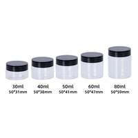Récipient en plastique transparent de qualité alimentaire 60 ml Pot/bouteille en plastique PET pour beurre de cacahuète Miel Confitures