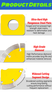 Lame diamantée pour découpeuses à disque - Bord segmenté pour la découpe de la maçonnerie, tels que la brique, le béton armé et la pierre - Product Image 4