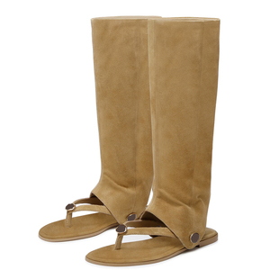 Botas Altas de Gamuza con Punta Abierta para Mujer, Planas, Extraíbles, Talla Grande 44, Zapatos de Verano, 2 Estilos, Botas Largas Casuales - Product Image 2