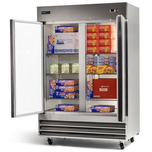 Rebirth Stainless Steel Vertical Double Door <b>Kitchen</b> Commercial Refrigerator Freezer RVE, RVF, RVD Supermarket Display Freezer S - Product Image 5