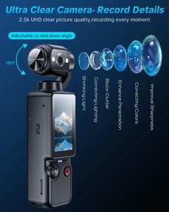 Q7 Vlogging <b>Camera</b> 180 Rotating 7-Hour Battery Handheld Pocket Body <b>Camera</b> Audio/Video Recording 32GB SD <b>Card</b> - Product Image 3