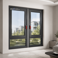 Fenêtre insonorisée inclinable et pivotante en aluminium avec un design moderne