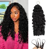 Extensions de cheveux humains au crochet, non traités, type Miracle Knots, bouclés birmanes, pré-bouclées