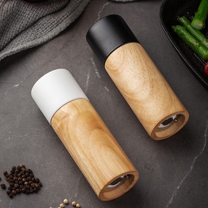 Moulin à sel et à poivre manuel en bois, ensemble de moulins à sel et à poivre en bois pour la cuisine - Product Image 4