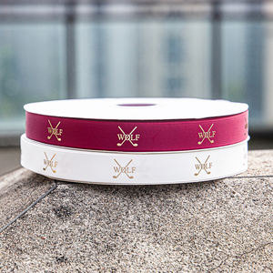 Cinta de satén de grogrén de poliéster reciclado 100% personalizada impresa en relieve para decoración con logotipo personalizado de marca - Product Image 2