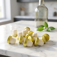 Bouchon de bouteille en polymère en forme de T, finition métallique, moderne, hermétique, pour cadeau de fête ou bar