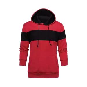 2024 New Arrival Cotton Fleece Pullover <b>Hoodie</b> Custom Logo Embroidered Front Panel with Striped Pattern Knitted Weaving Method - Product Image 1