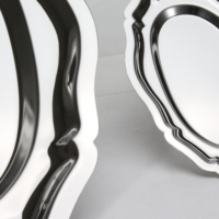 Petite assiette ovale en métal jetable, écologique et à motif personnalisé, idéale pour la cuisine domestique et les cadeaux