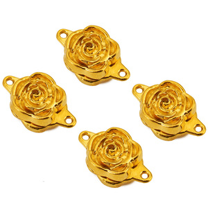 Cierre Magnético con Diseño de Rosa, Chapado en Oro de 18K, Accesorio de Joyería para la Elaboración de Collares - Product Image 4