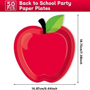 Apple Shaped <b>Paper</b> Plates 10 Pack Disposable Party Supplies For Children Birthday Dessert Snack Plates - Product Image 3
