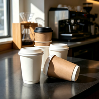 Gobelets en papier jetables pour bar à jus, smoothie shop, boissons froides, logo personnalisé, vente en gros de gobelets en papier