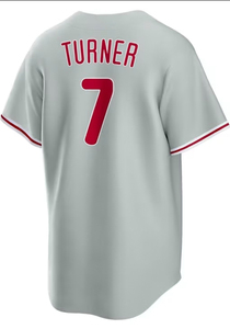 Heren Philadelphia honkbalshirts # 7 Trea Turner witte jersey met krijtstreepjes - Product Image 4