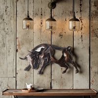 Plaque en métal de taureau de ferme en cuivre antique en fonte durable gravée Art mural décor à la maison suspendus en fonte artisanat Figurine