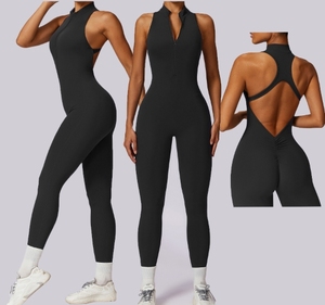 Nuovi Stili di Tute Intere da Fitness per Donna, Abbigliamento Sportivo da Palestra, Tuta da Yoga con Zip - Product Image 1