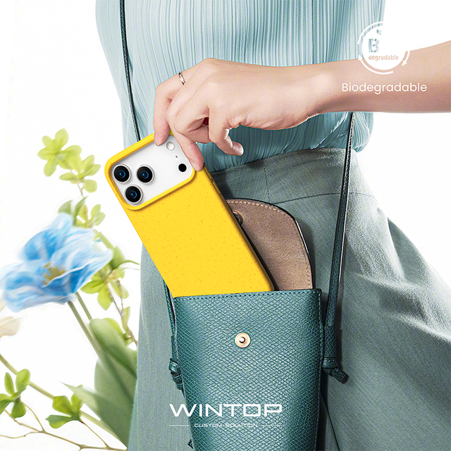 Wintop Eco-Friendly Wheat Straw Mobile Phone Case for 17 Air Pro Max Biodegradable & Shockproof with Custom Logo Option