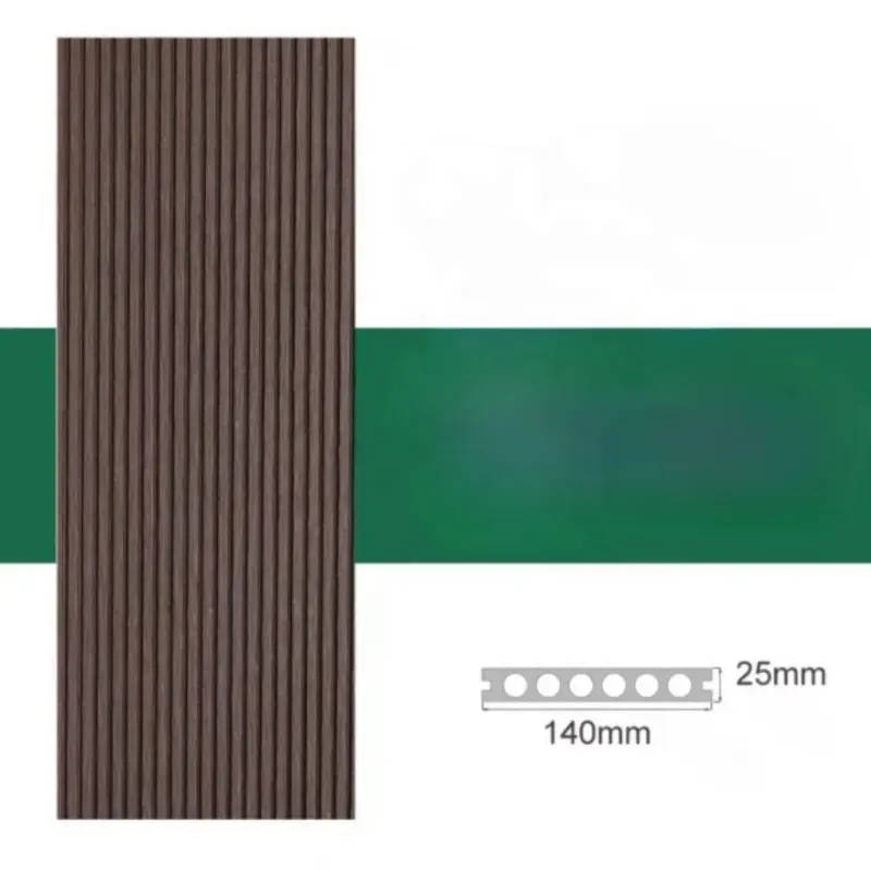 Factory Wholesale Outdoor Flooring Round Hole Wood Plastic Plank WPC Compound Floor Exterior Composite Decking