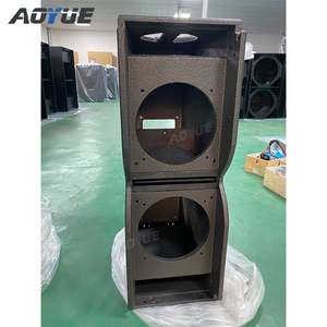 Portable outdoor waterproof polyurea high end wooden empty sound box <b>speaker</b> enclosure for dual 8" drivers - Product Image 3
