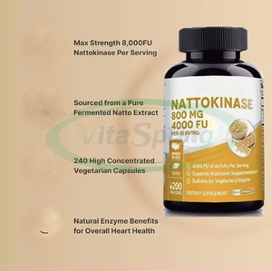 VitaSpring OEM <span class=keywords><strong>Nattokinase</strong></span> Bromélaïne et Curcumine Capsules 8000 Fu Supplément en vrac <span class=keywords><strong>Nattokinase</strong></span> Capsules à vendre - Product Image 2