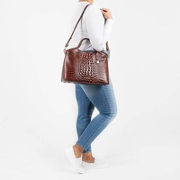 Sac pour ordinateur portable vintage de luxe pour femmes sac fourre-tout design unique motif crocodile sac à main sac à main
