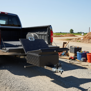Caja de herramientas de aleación de aluminio de 39 x 16.5 x 12 pulgadas con placa de diamante para camión, remolque, caja de almacenamiento utilitaria con llaves de bloqueo - Product Image 2